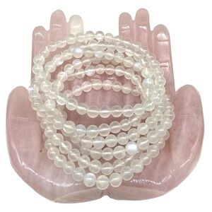 6mm Moonstone Beaded Stretch Bracelet Stone Gemstone Crystal Stretchy